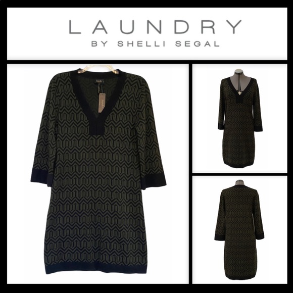 Laundy by Shelli Segal long sleeve knit dress - Picture 2 of 9